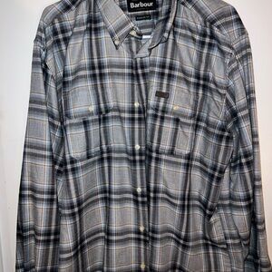 Barbour Blue Plaid Button-Up Shirt